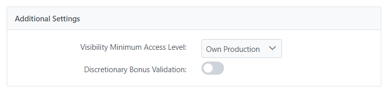 Additional Settings section of the Held Pay Settings
