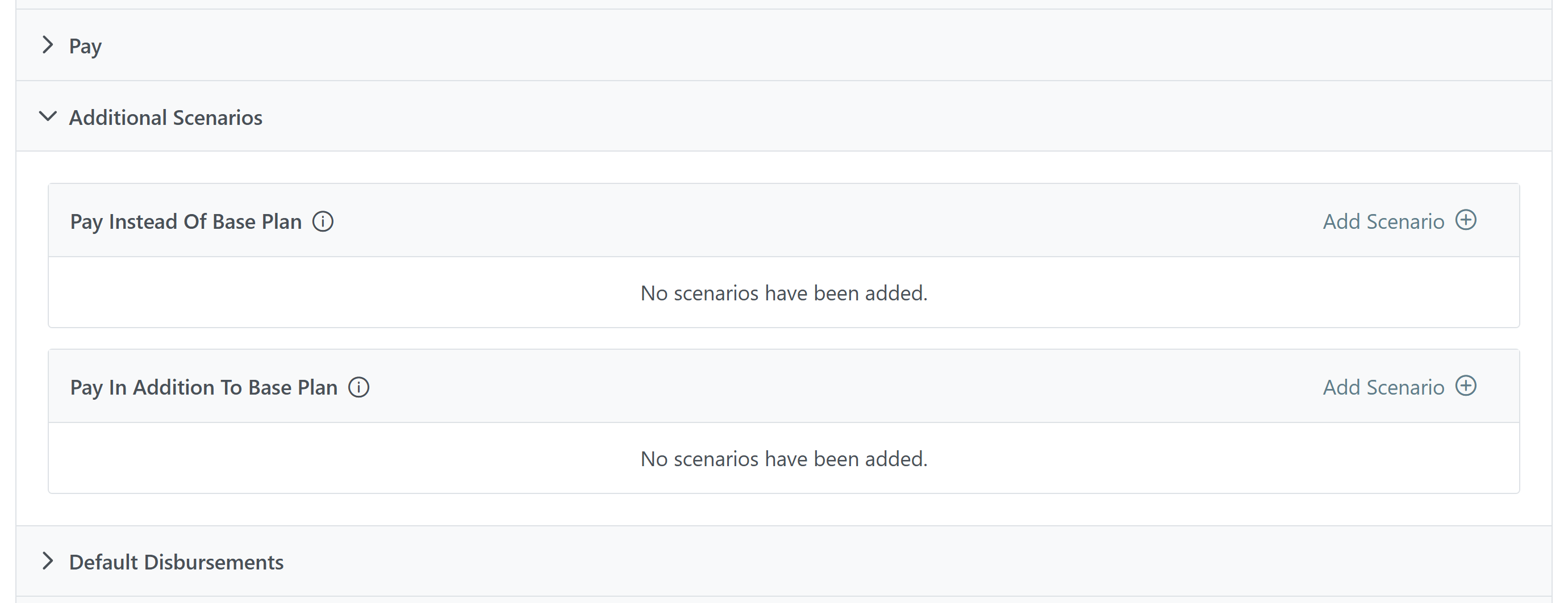 Additional Scenarios section of the Incentive Plan Builder