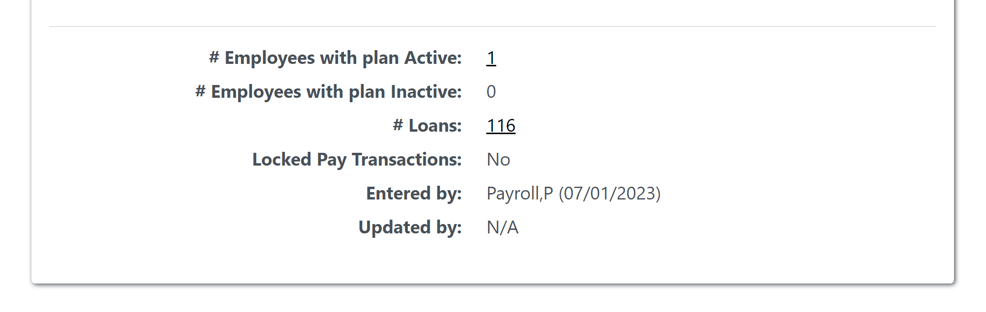 Bottom section of an indiviudal incentive plan page with example data.
