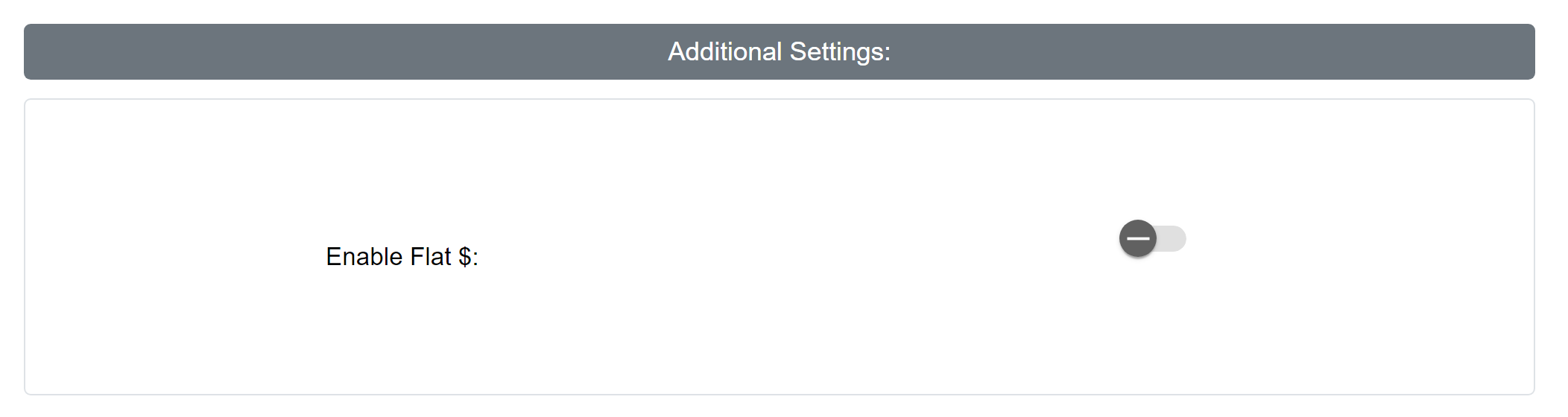 Additional Settings section of the Manual Disbursement Settings tool. Items within it are described below.