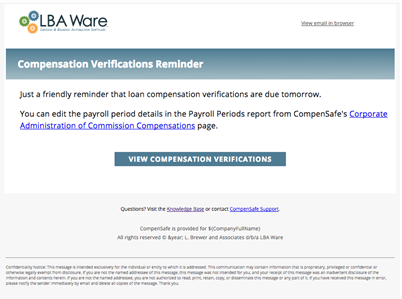 Compensation Verification Reminder